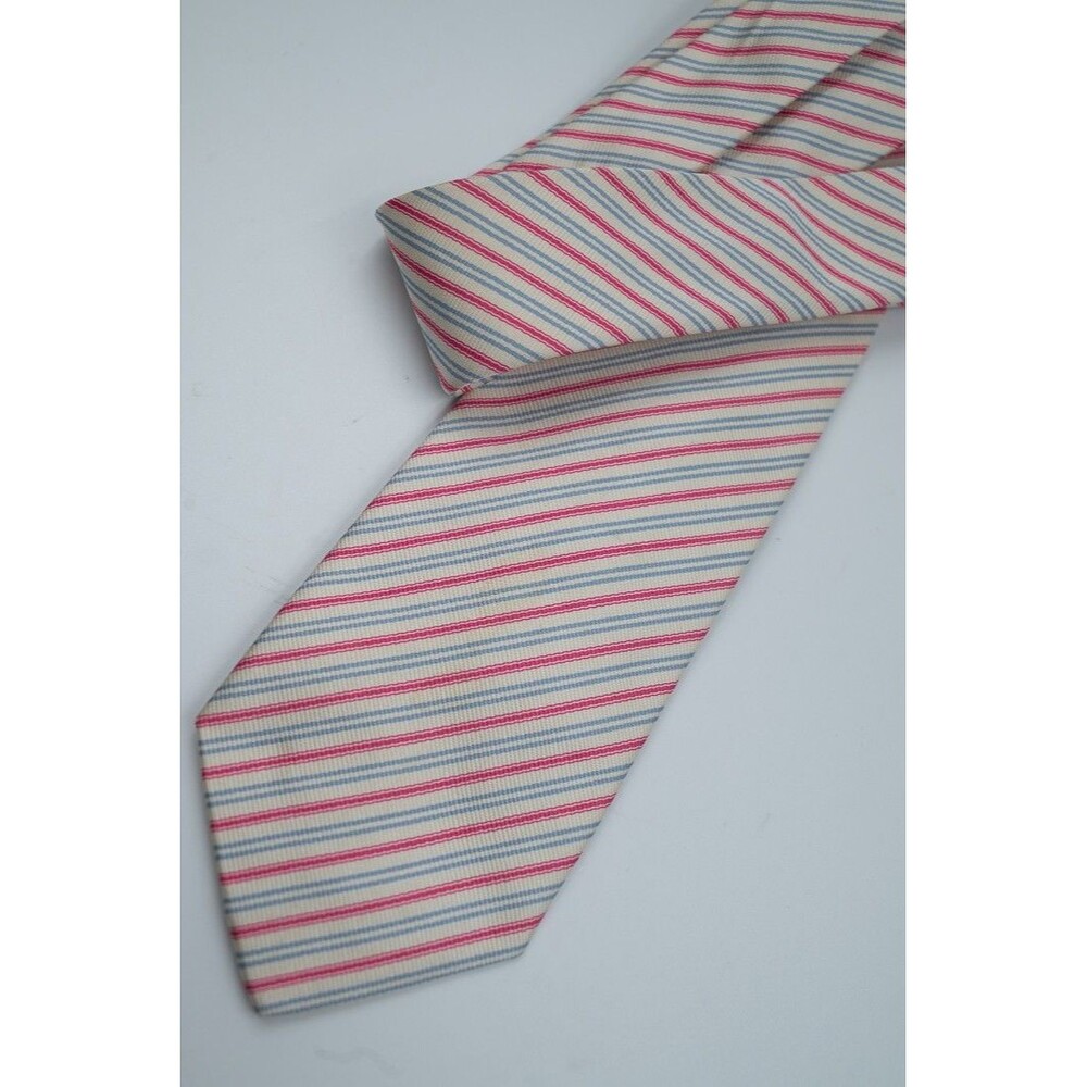 NEW Ben Silver Charleston SC Light Blue and Pink Stripe Handmade in USA Tie